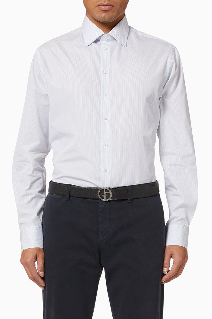 

Micro Stripe Shirt, Blue