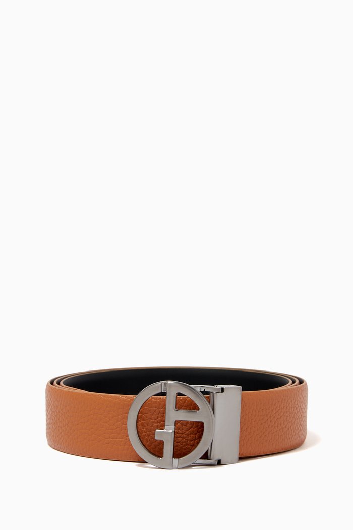 

GA Reversible Belt in Leather, Brown
