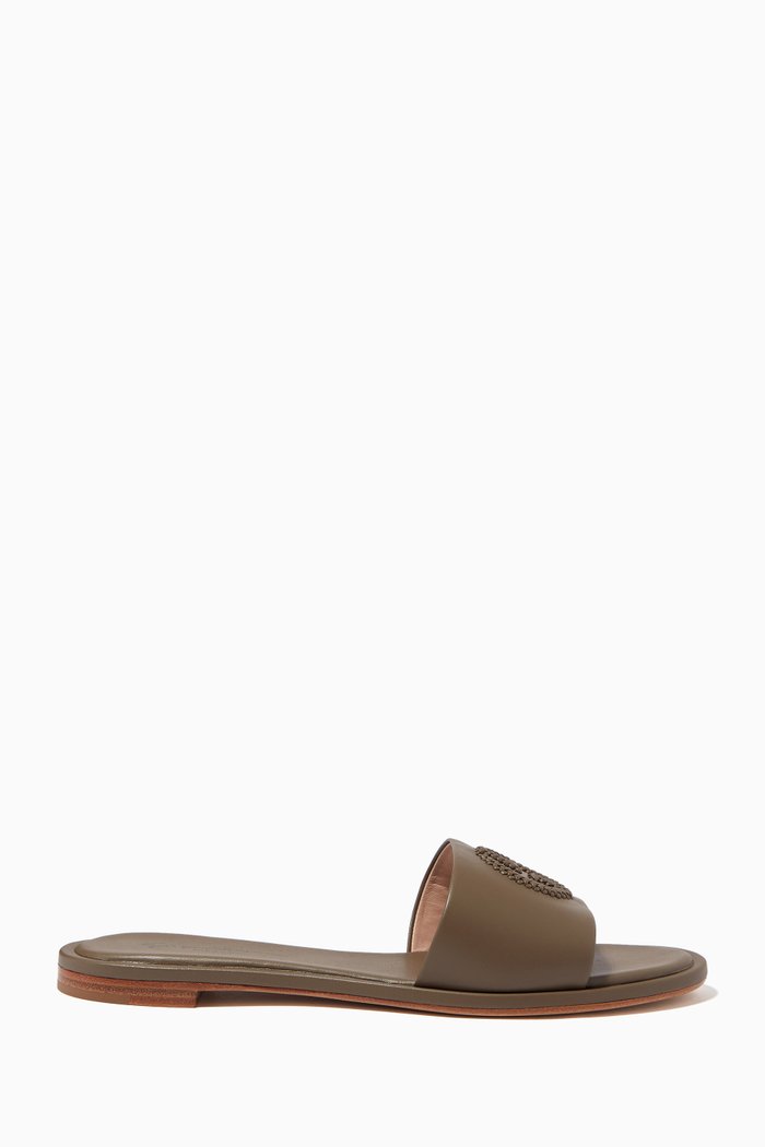 

GA Slide Sandals in Leather, Brown