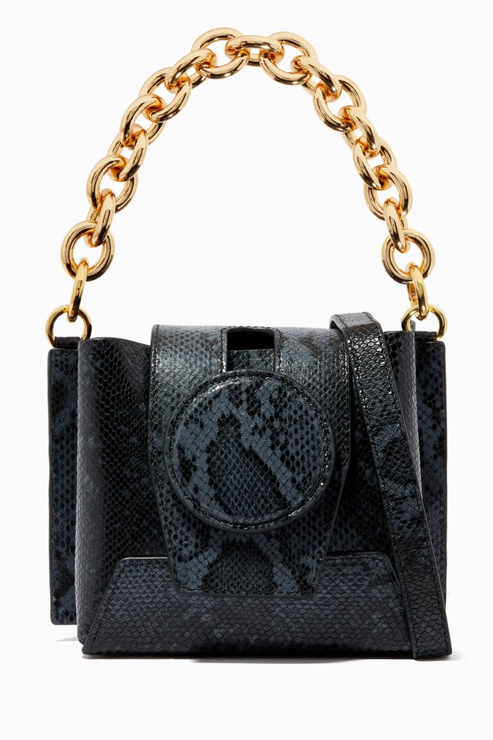 

Daria Bag in Snake Embossed Leather, Black