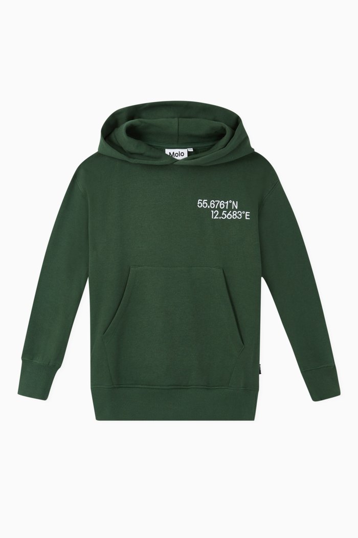 Moz Organic Cotton Hoodie, Green