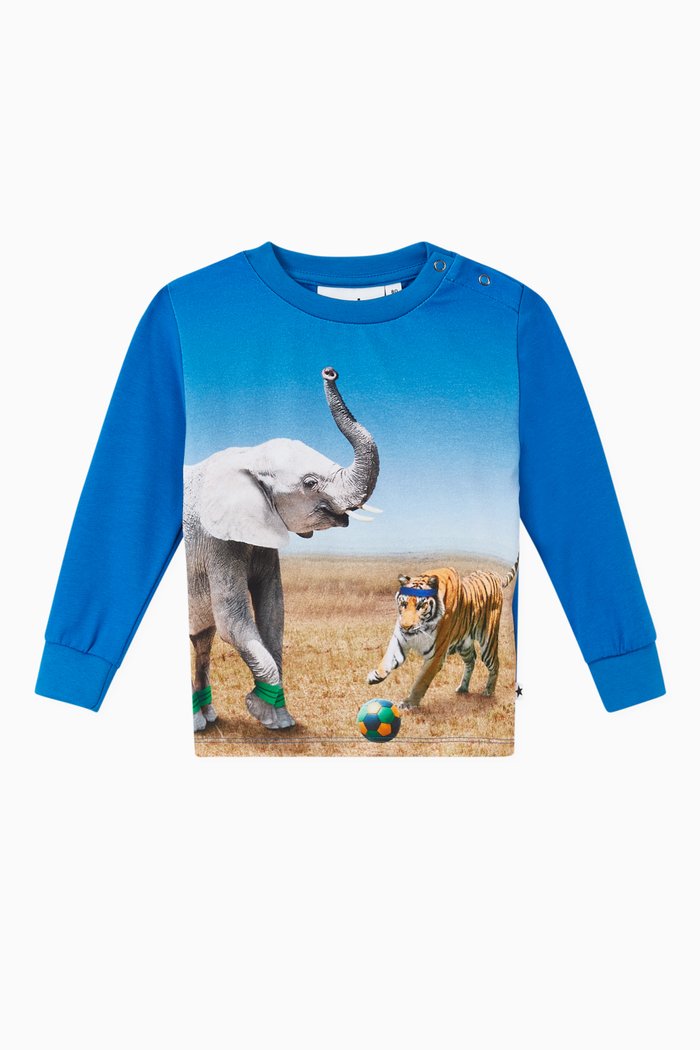 

Eloy - Go Tiger! Organic Cotton Jersey Top, Blue