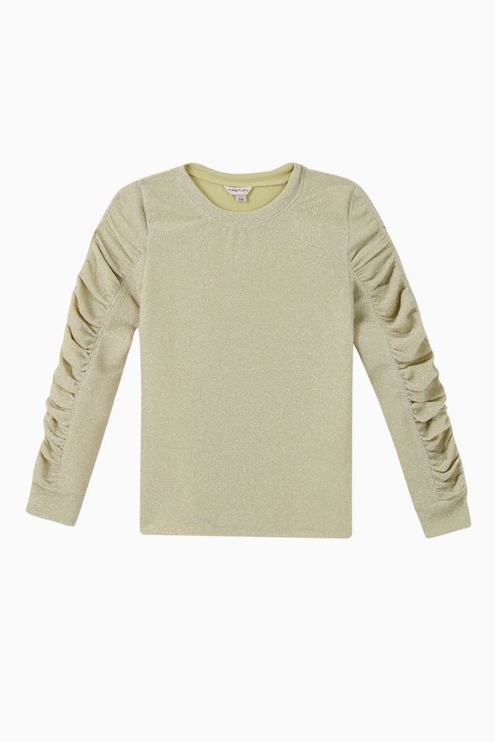 

Lana Gathered Lurex Top, Green