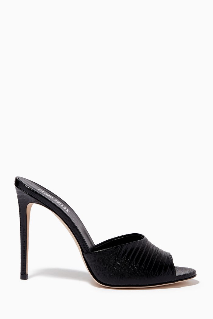 

Mules in Python-print Leather, Black