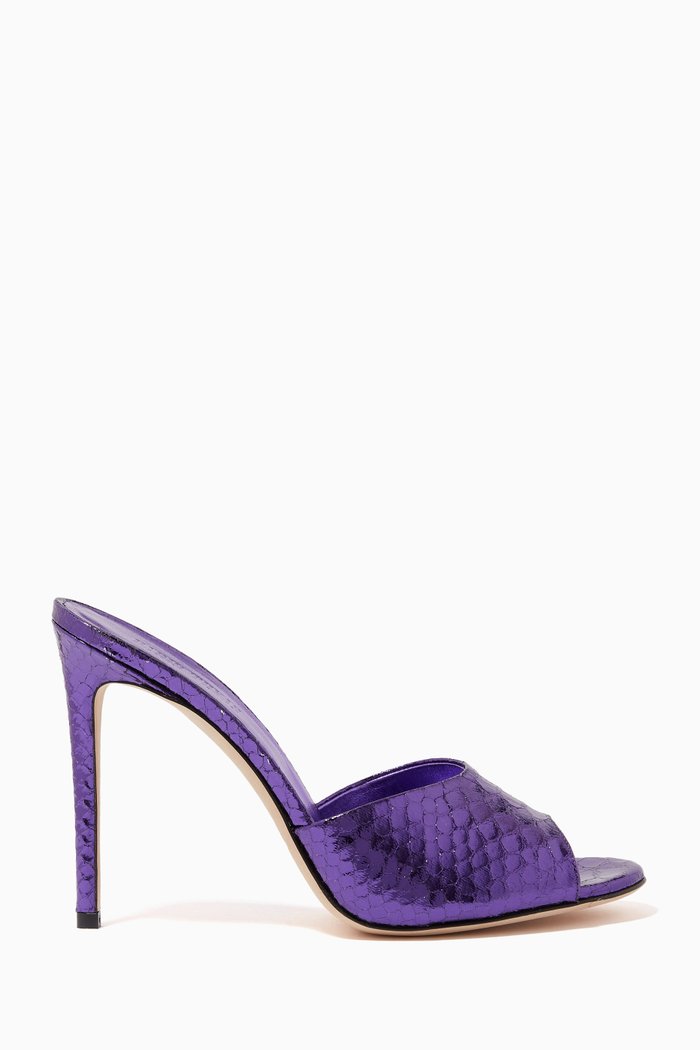 

Mules in Python Print Leather, Purple