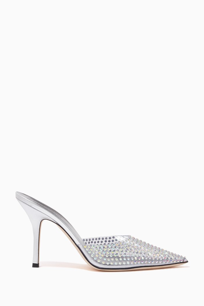 

Hollywood Mules in Crystal PVC, Silver