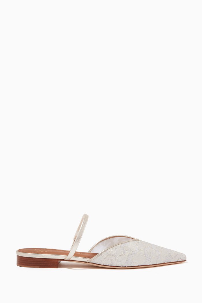 

Marla Flats in Metallic Leather & Lace, Gold