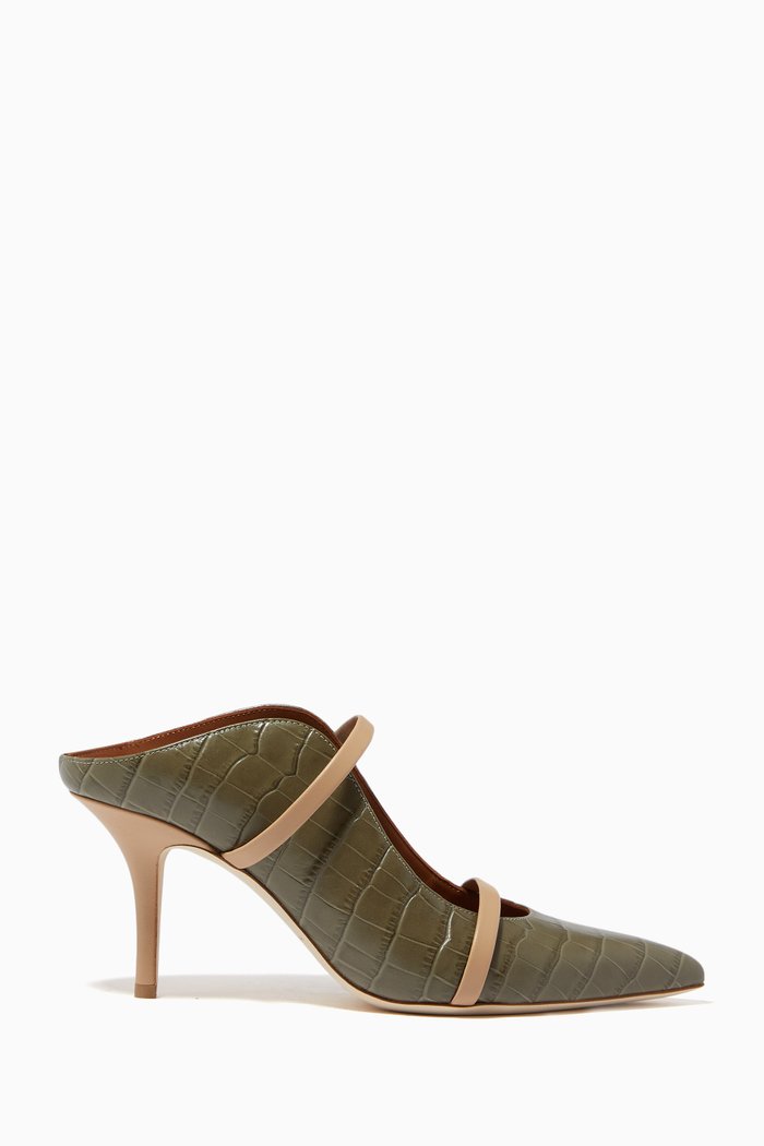 

Maureen 70 Pumps in Croc-Embossed Leather, Green