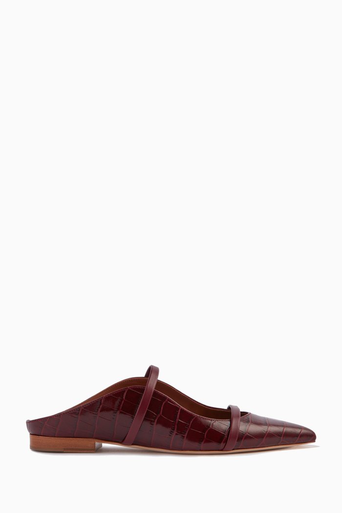 

Maureen Flats in Elaphé Leather, Burgundy