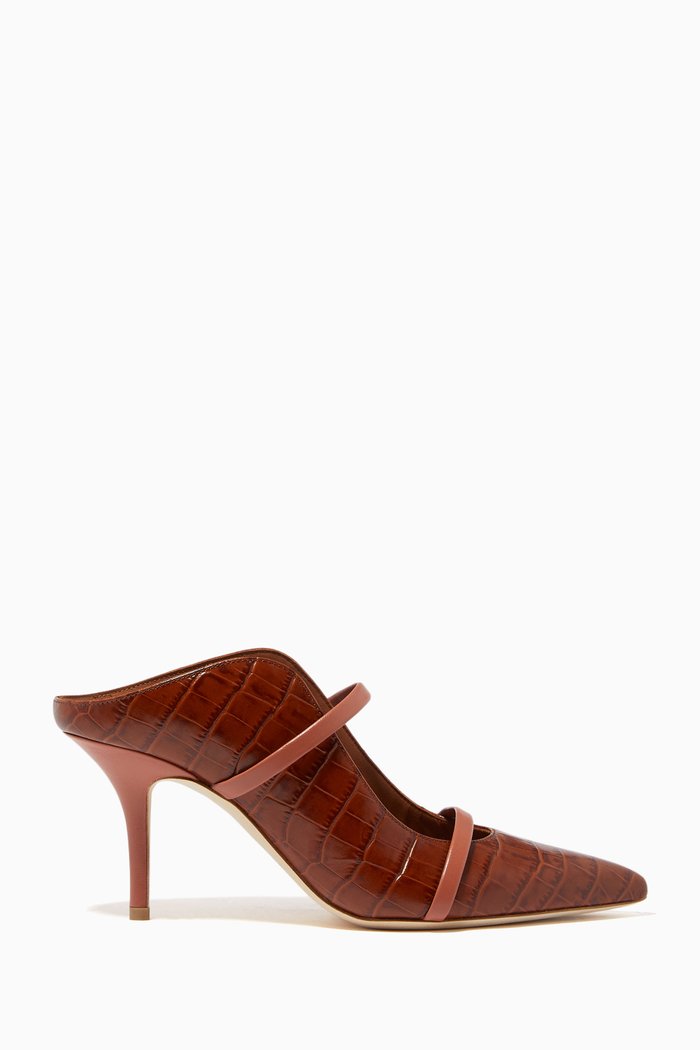 

Maureen 70 Pumps in Croc-Embossed Leather, Brown