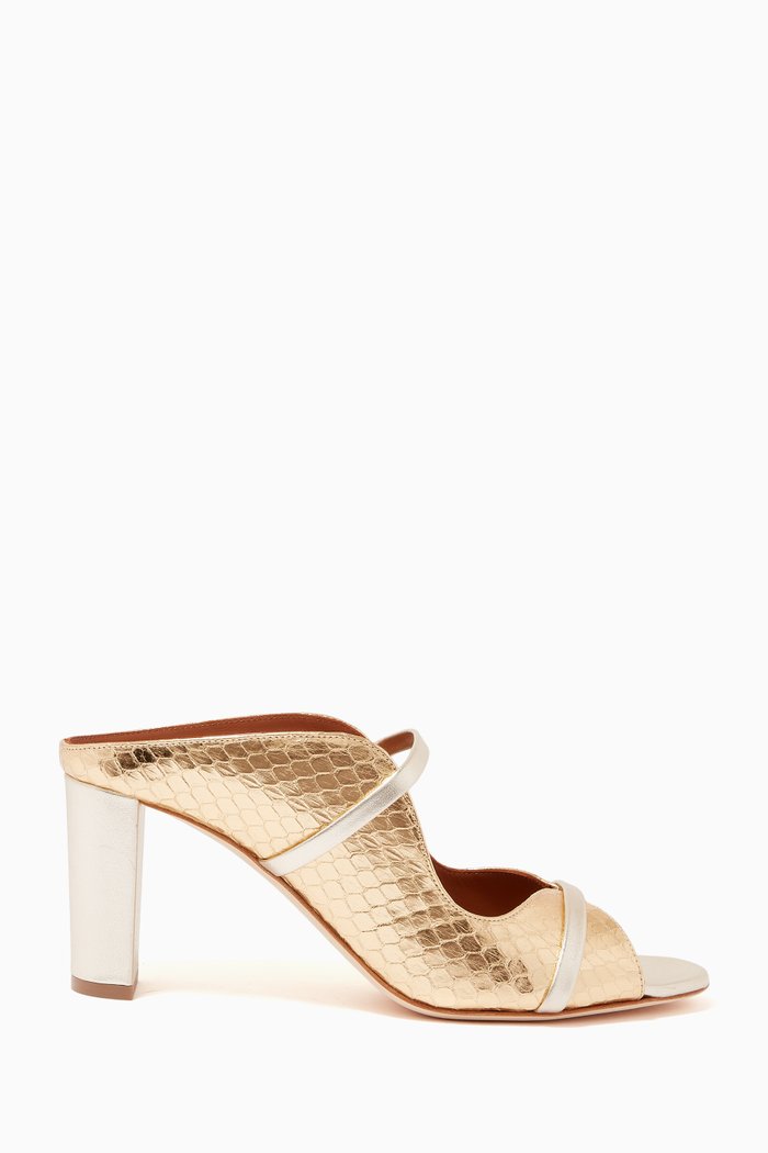 

Norah 70 Sandals in Elaphé Leather, Gold