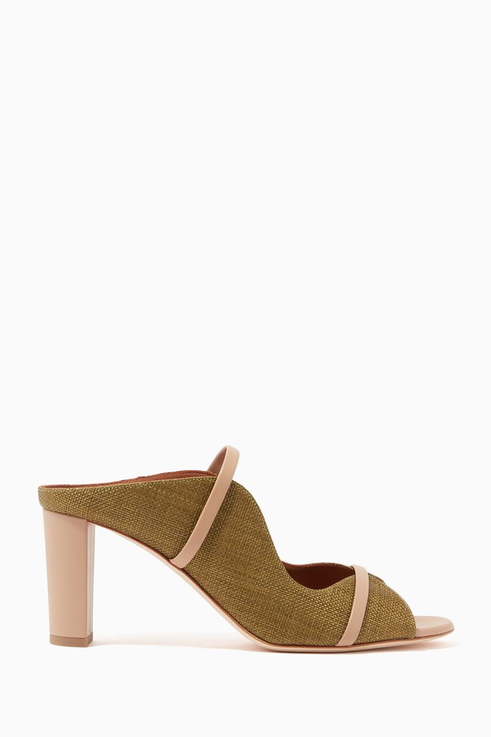 

Norah 70 Sandals in Elaphé Leather, Green