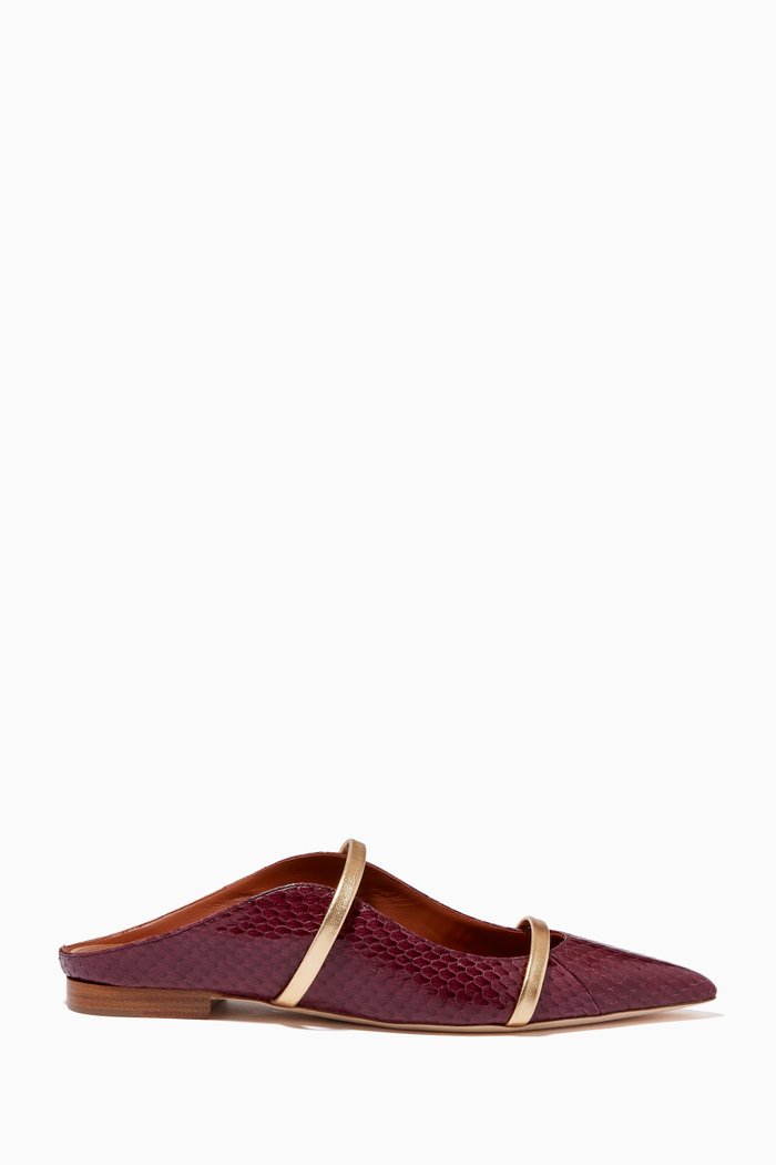 

Maureen Flats in Elaphé Leather, Burgundy