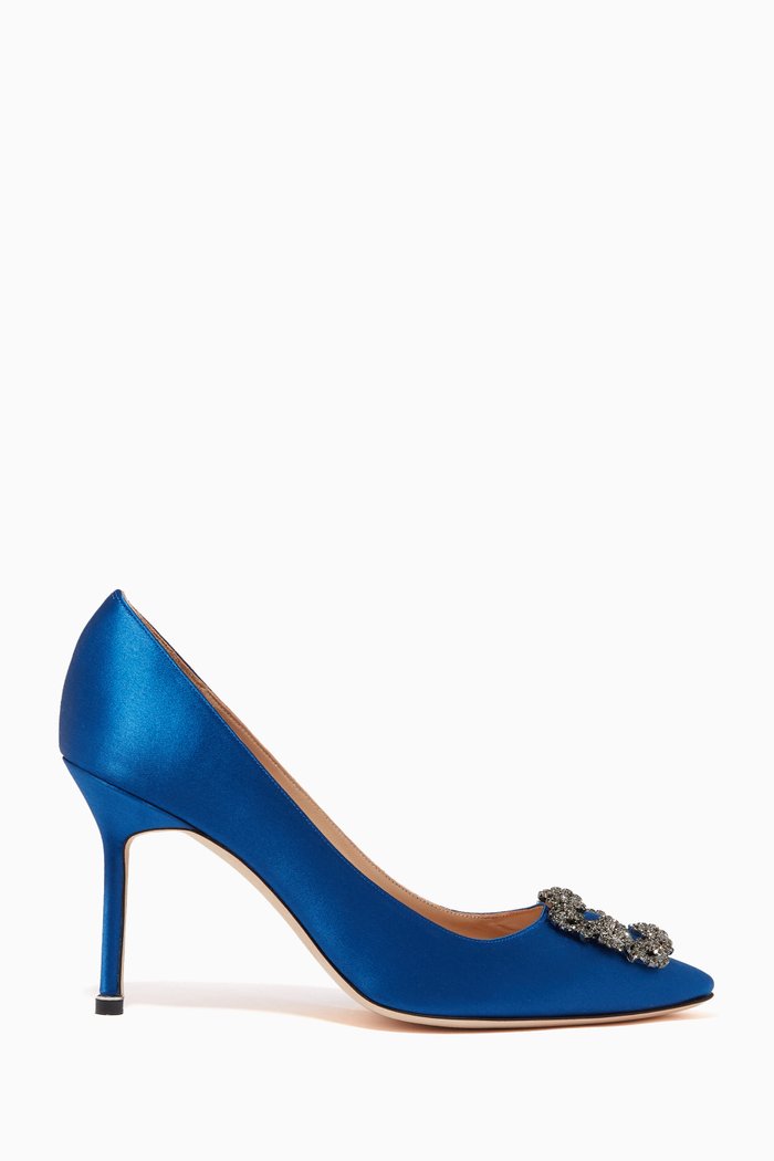 

Hangisi 90 Pumps in Satin, Blue