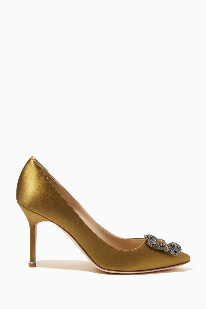 

Hangisi 90 Pumps in Satin, Brown