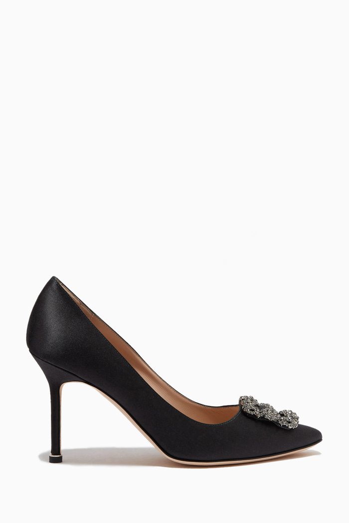 

Hangisi 90 Pumps in Satin, Grey