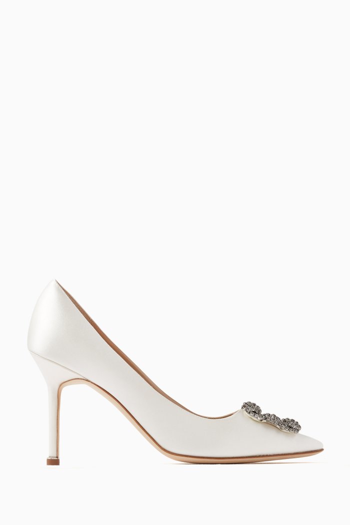 

Hangisi 90 Pumps in Satin, White