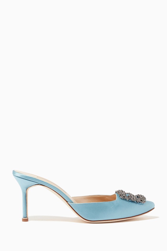 

Hangisimu 70 Mules in Satin, Blue