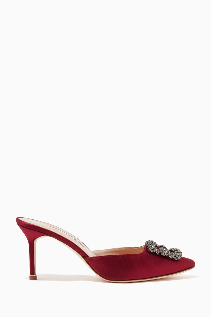 

Hangisimu 70 Mules in Satin, Burgundy