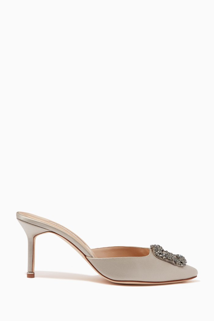 

Hangisimu 70 Mules in Satin, Grey