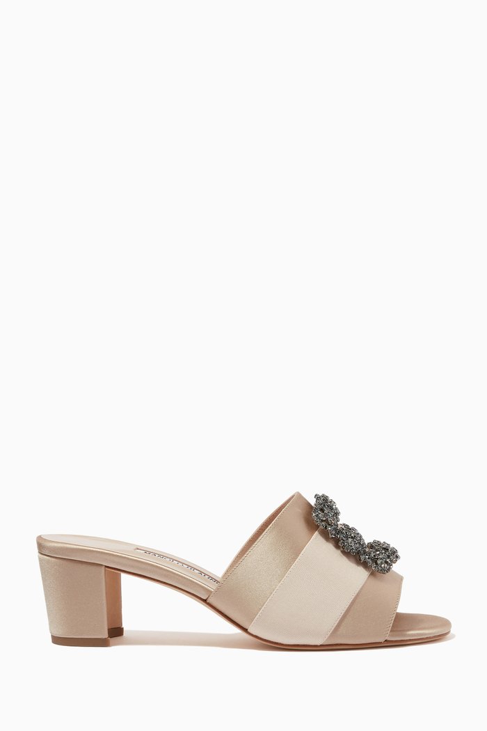 

Martanew 70 Mules in Satin, Neutral