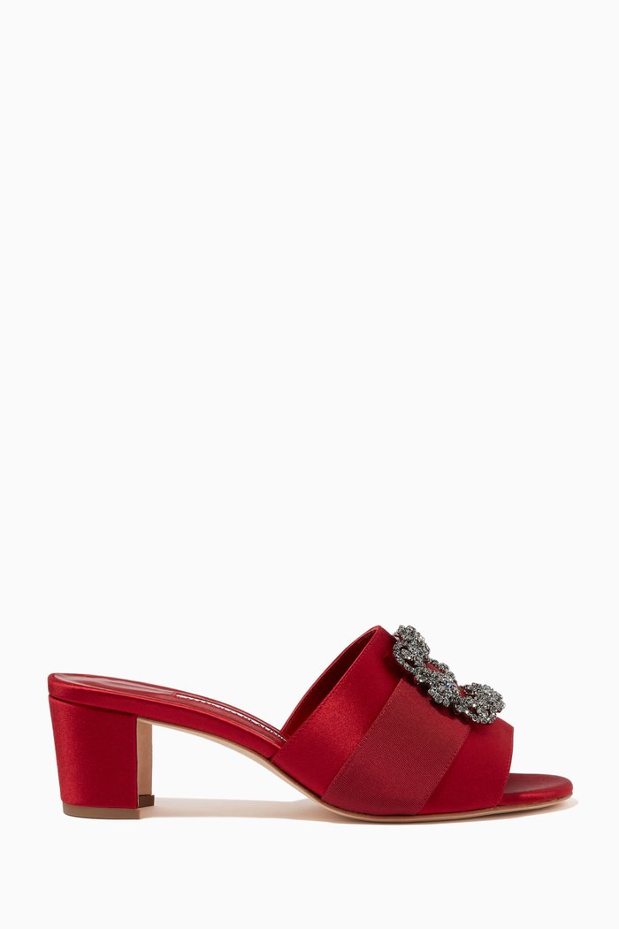 

Martanew 70 Mules in Satin, Red