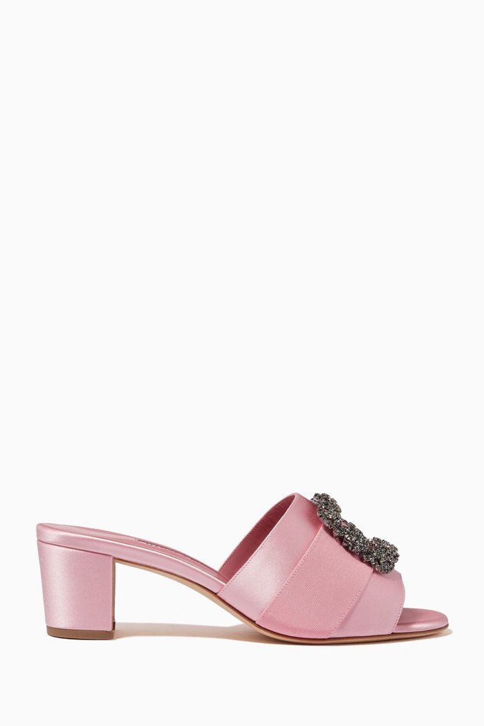 

Martanew 70 Mules in Satin, Pink