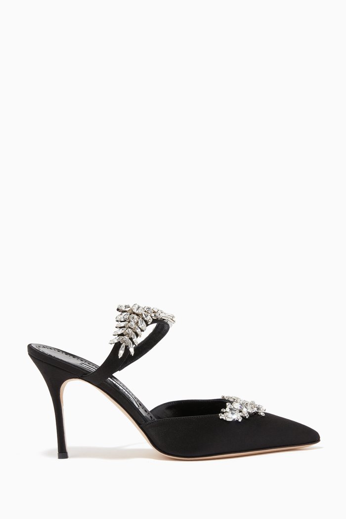

Lurum 90 Mules in Satin, Black