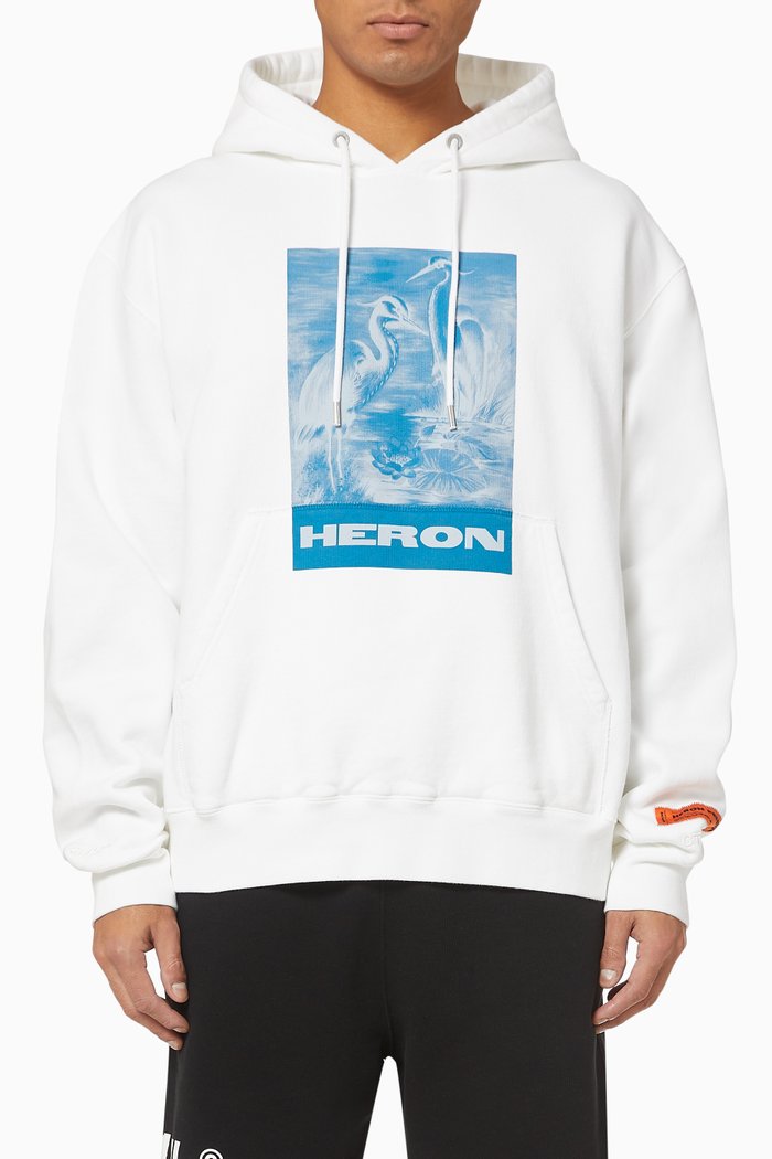 

Litho Cotton Hoodie, White