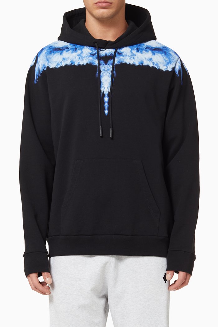 

Smoke Wings Cotton Hoodie, Black