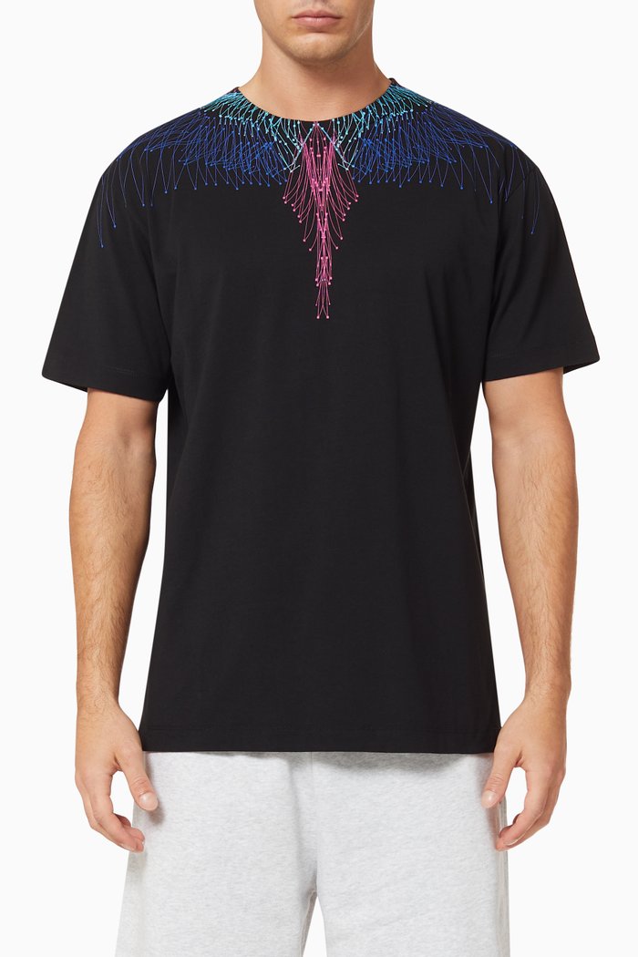 

Bezier Wings Cotton T-Shirt, Black