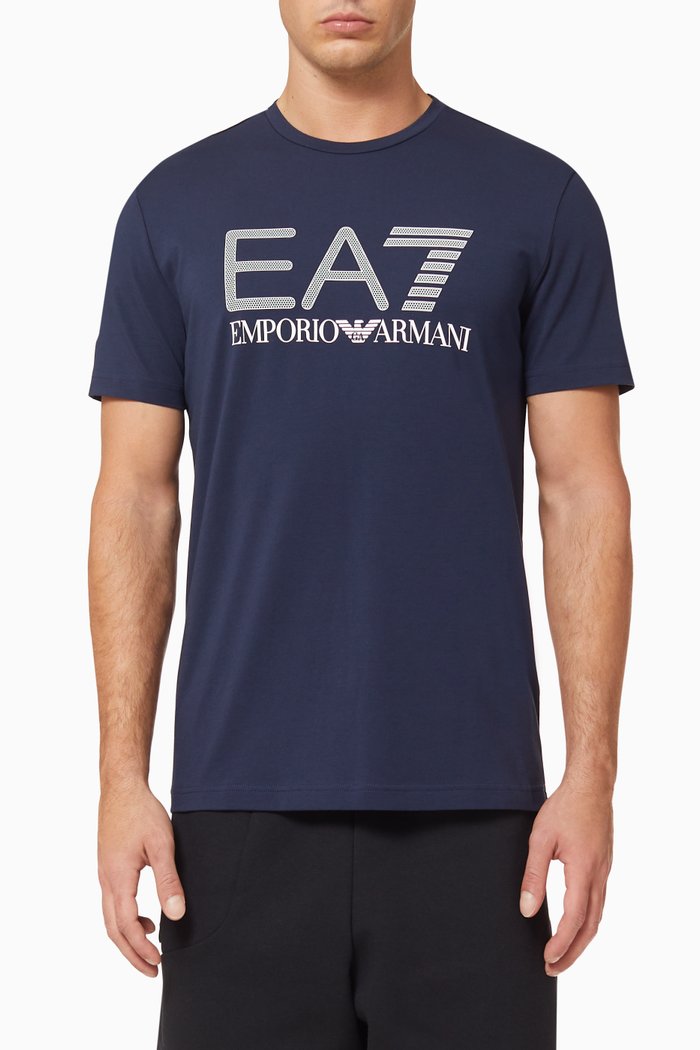 

EA7 Macro Logo Jersey Print, Blue