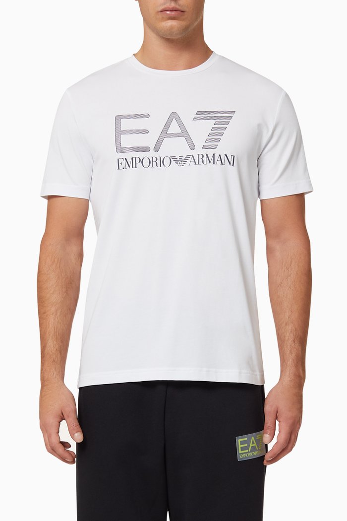 

EA7 Macro Logo Jersey Print, White