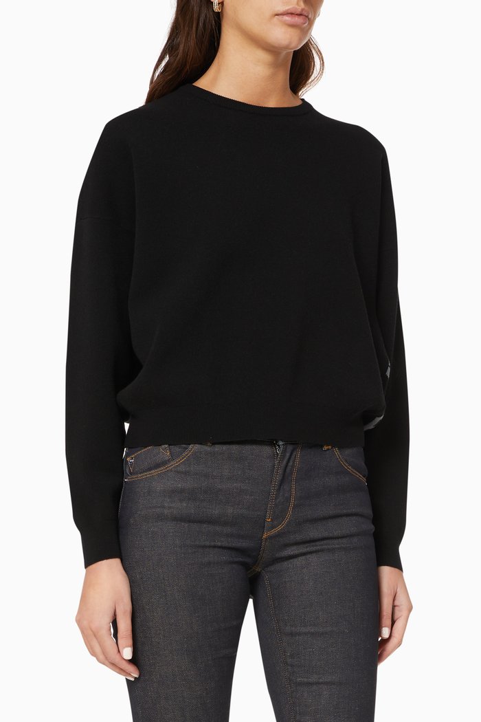 

EA Jacquard Logo Knit Sweatshirt, Black