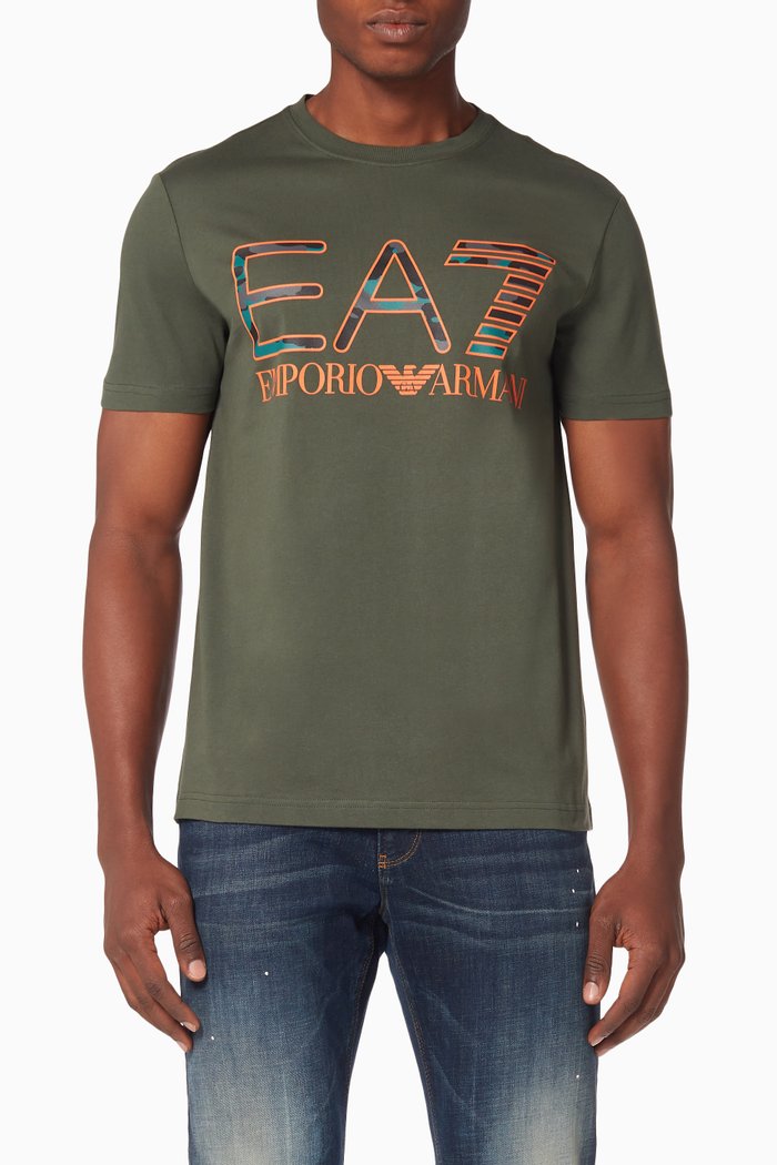 

EA7 Camo Logo Jersey T-Shirt, Green