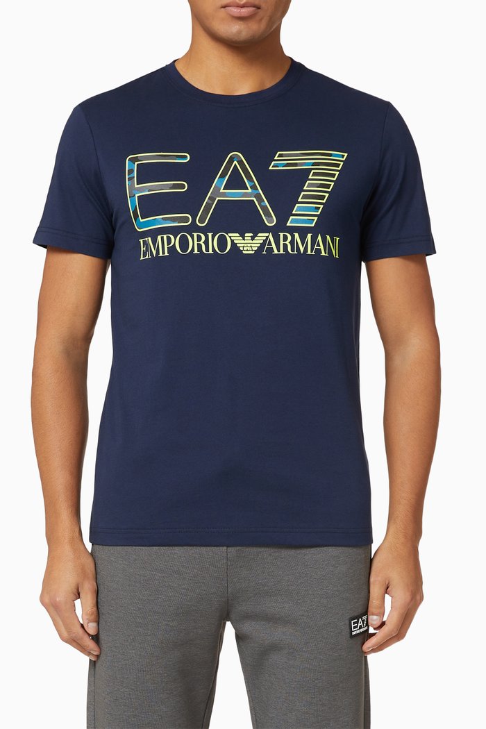 

EA7 Camo Logo Jersey T-Shirt, Blue