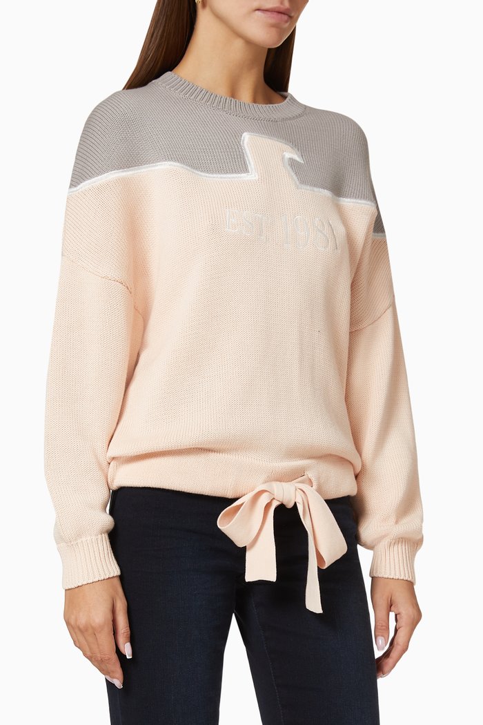 

EA Eagle Embroidered Knit Sweater, Pink