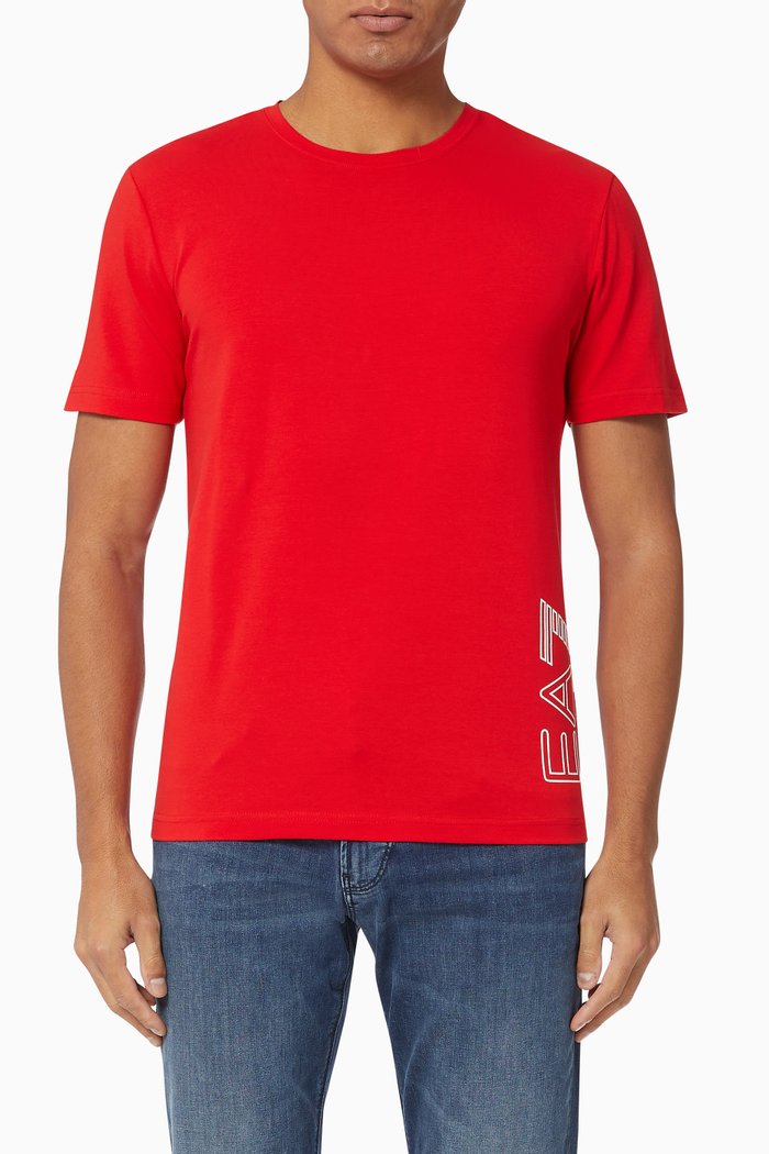 EA7 Macro Graphic Jersey T-Shirt, Red
