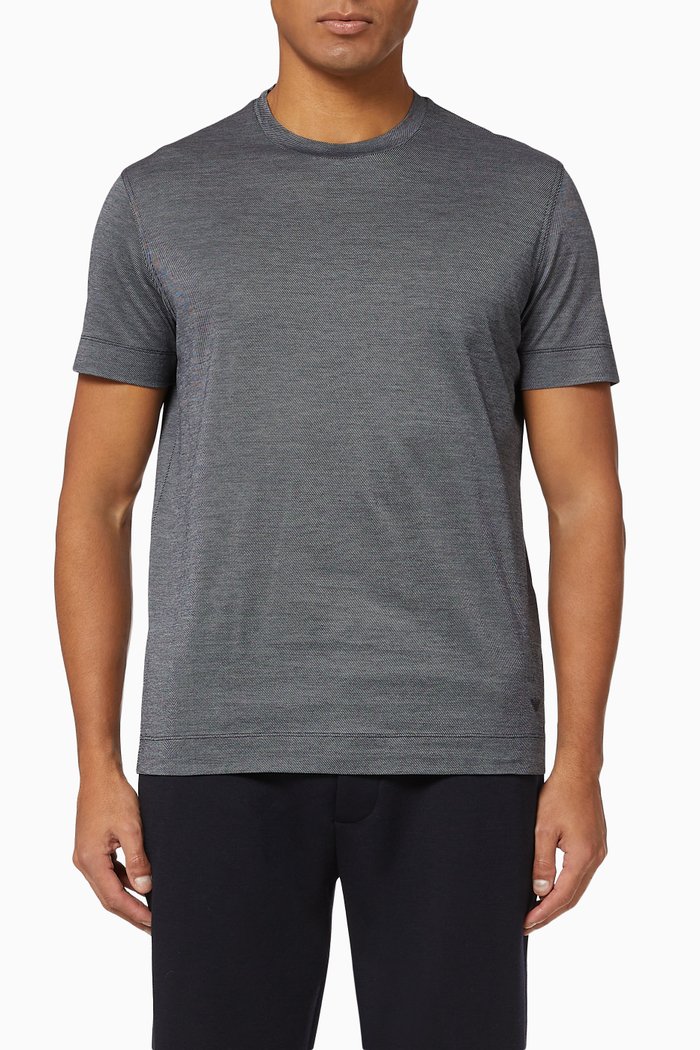 

Striped Jacquard Jersey T-Shirt, Blue
