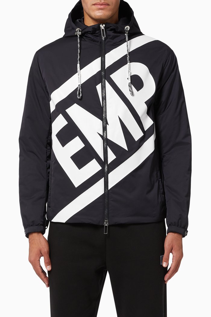 

EA Macro Hooded Nylon Windbreaker, Blue