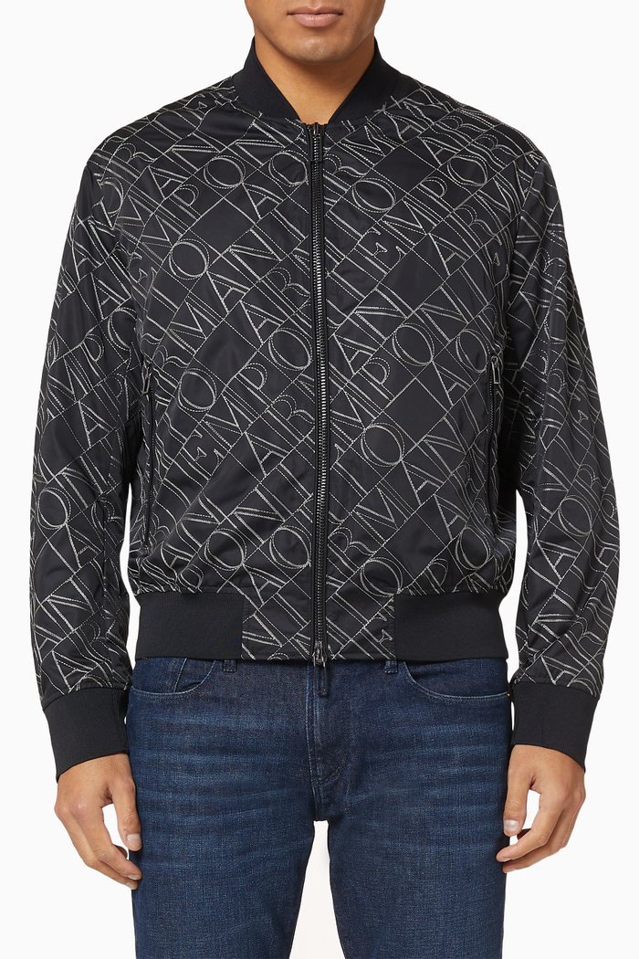

EA Embroidered Bomber Jacket, Blue