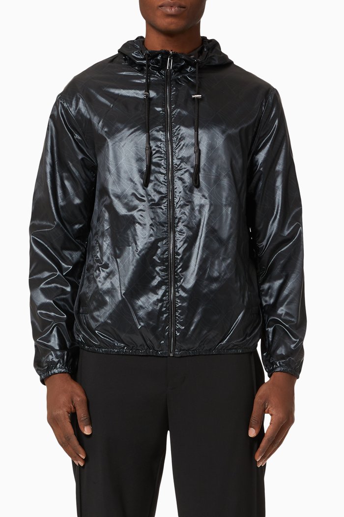 

EA Crossword Reversible Nylon Windbreaker, Black