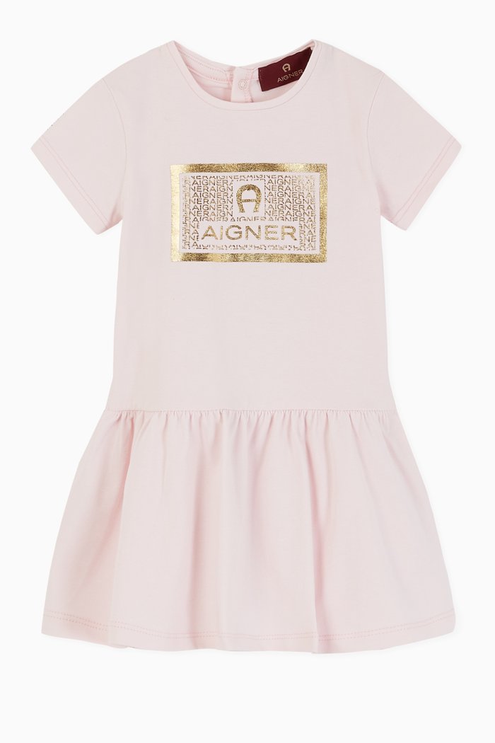 

Logo Cotton Jersey Dress, Pink
