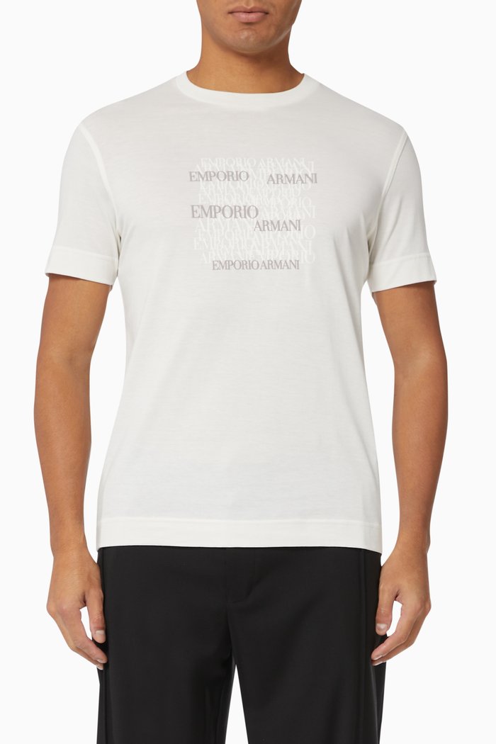EA Multi Text Jersey T-Shirt, White