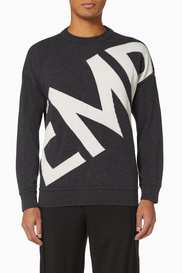 

EA Macro Jacquard Sweater, Grey