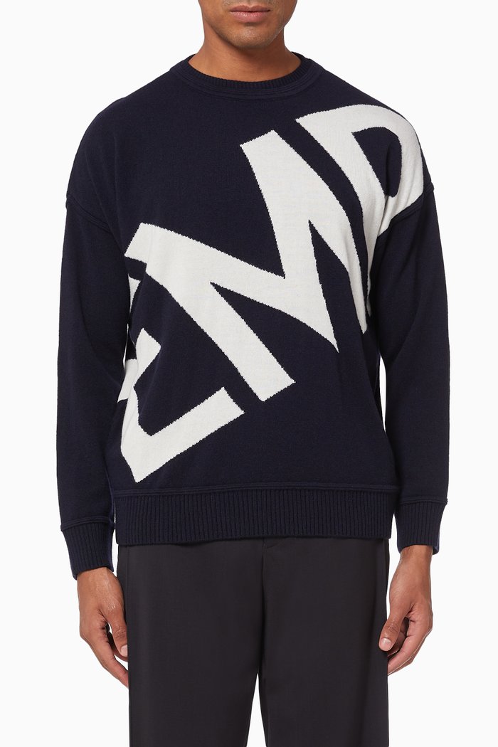 

EA Macro Jacquard Sweater, Blue