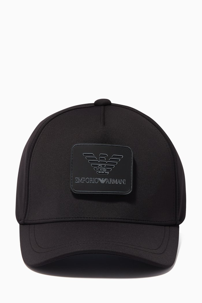 

EA7 Logo Patch Baseball Cap in Gabardine, Black