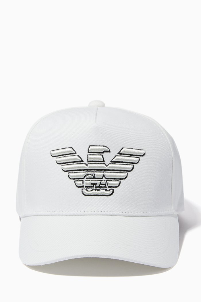 

EA Embroidered Baseball Hat in Cotton, White
