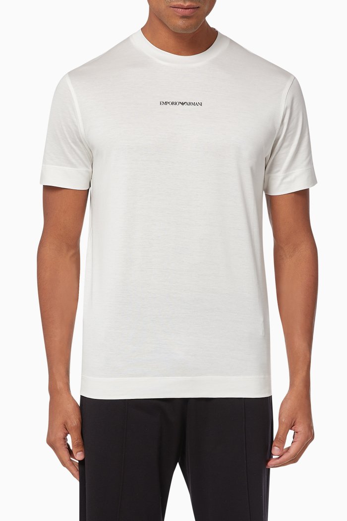 

EA Micro Text Cotton Blend T-Shirt, White