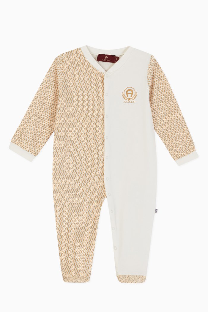 

Laurel Logo Pima Cotton Jersey Babygrow, Neutral